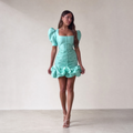 Mini Botton Down Ruffle Dress