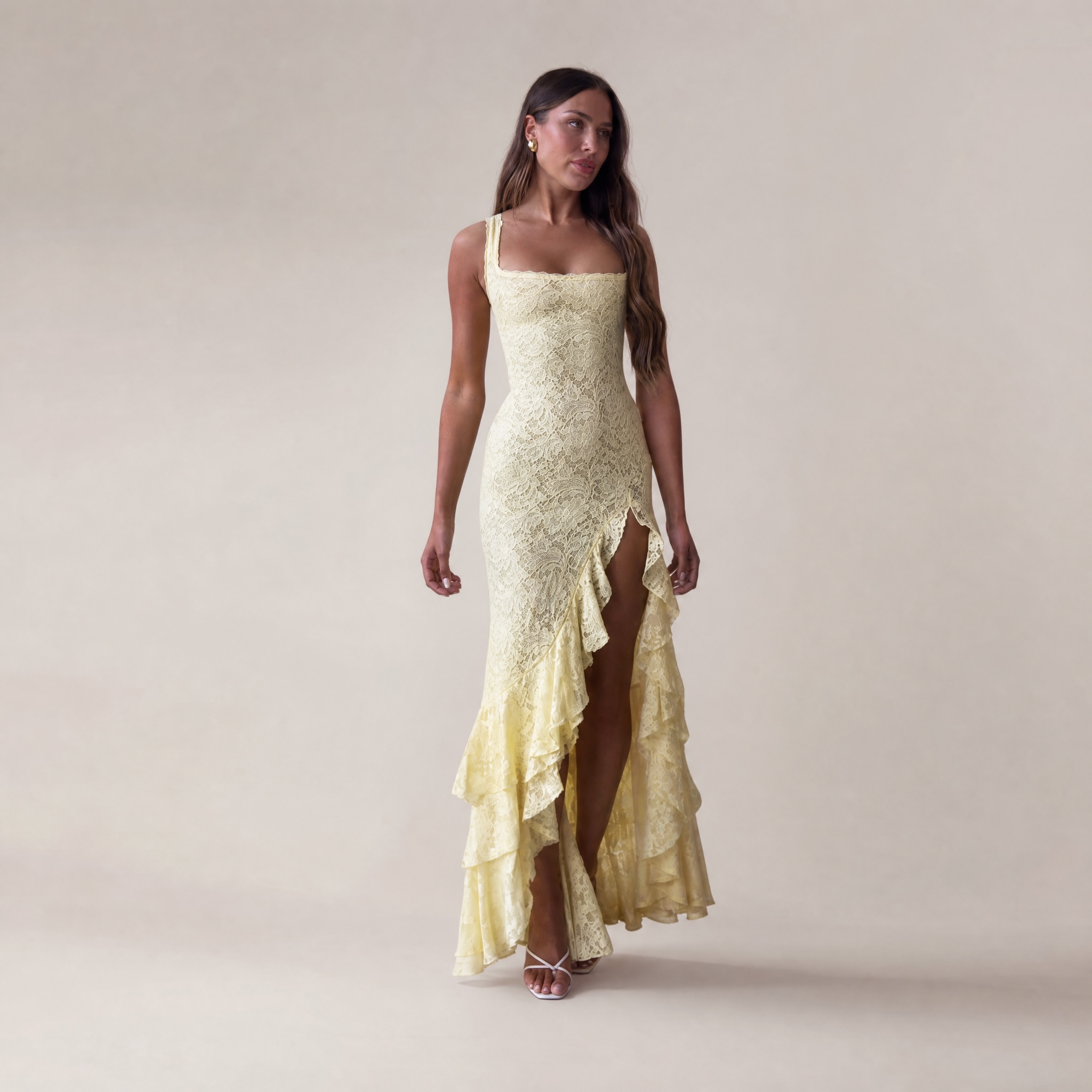 Lace Yellow Dress