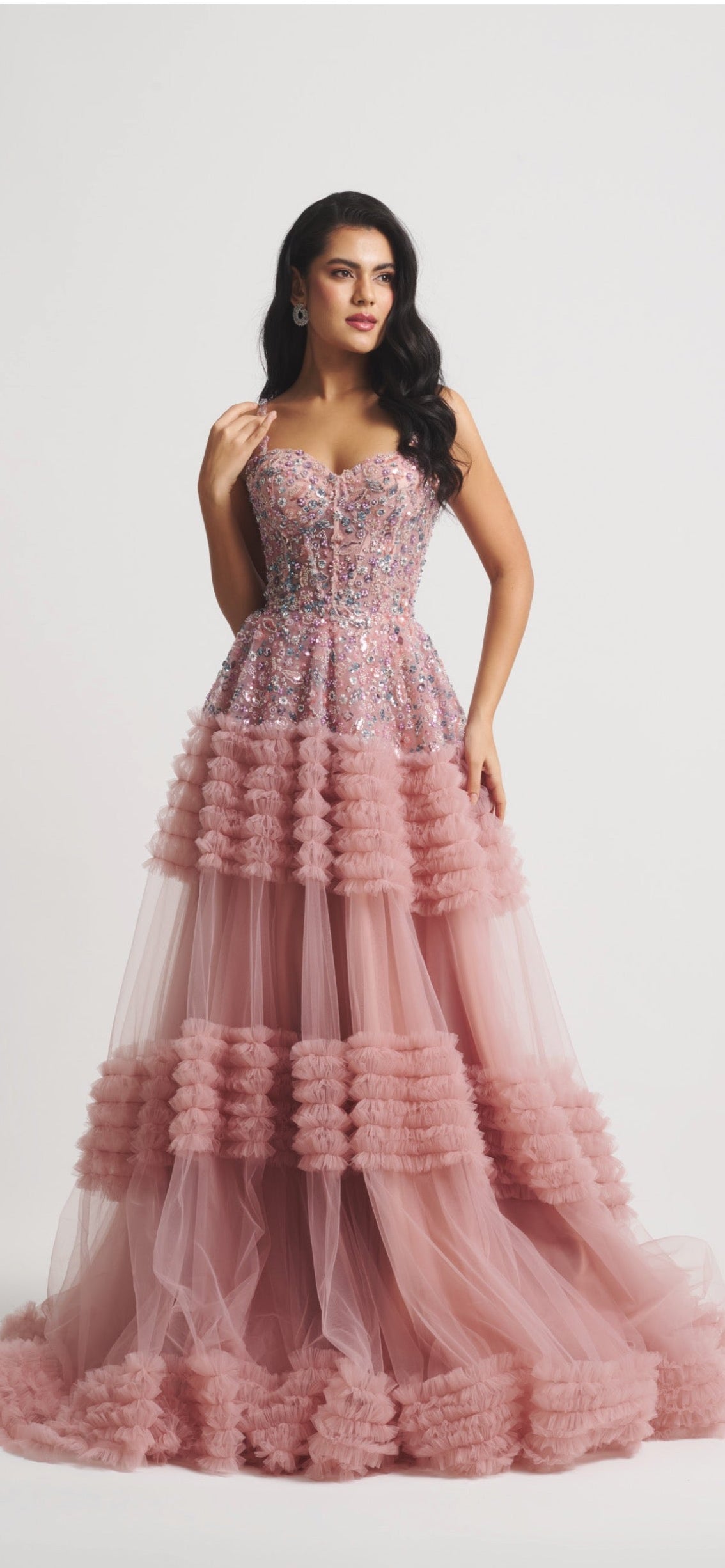 Queens Ruffle Stone Dress